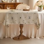 Linen Embroidery Coffee Table Cover Cloth