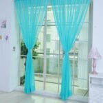 Solid Color Glass Mesh Curtains Transparent Color Ready-made Curtain Punch-free - Image 6