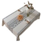 Geometric Black Tassel Rectangular Waterproof Table Cloth Round Tablecloth Coffee Table Cover Towel - Image 4