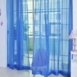 Solid Color Glass Mesh Curtains Transparent Color Ready-made Curtain Punch-free - Image 7