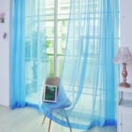Solid Color Glass Mesh Curtains Transparent Color Ready-made Curtain Punch-free - Image 2