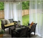 Outdoor Shading Door Curtain Waterproof Curtain Pavilion Balcony White Mesh Curtains Terrace Window Screen - Image 8