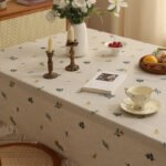 Linen Embroidery Coffee Table Cover Cloth - Image 2