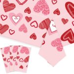 Valentine's Day Party Disposable Tablecloth Faceless Gnome Love Heart Table Cover - Image 3