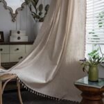 Polyester Linen Solid Color Simple Bedroom Living Room Half Shade Curtain