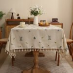 Linen Embroidery Coffee Table Cover Cloth - Image 3