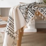 Geometric Black Tassel Rectangular Waterproof Table Cloth Round Tablecloth Coffee Table Cover Towel - Image 6