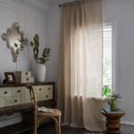 Polyester Linen Solid Color Simple Bedroom Living Room Half Shade Curtain - Image 2