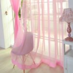 Solid Color Glass Mesh Curtains Transparent Color Ready-made Curtain Punch-free - Image 8